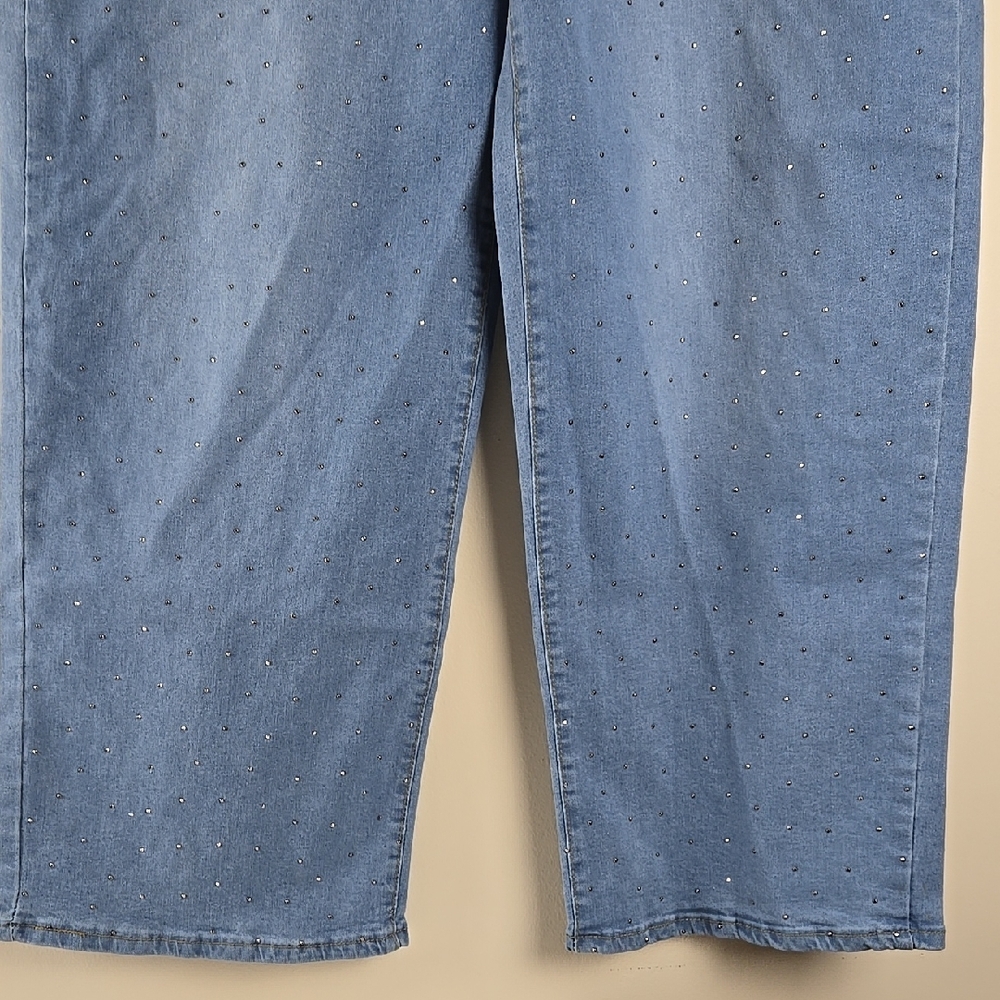 Stylish Blue Flare Wide‎ Leg Jeans - Picture 2 of 14